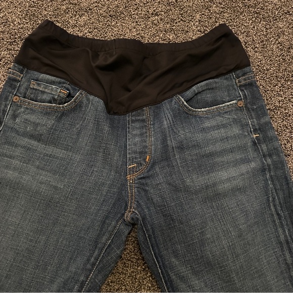 7 For All Mankind Maternity Jeans Bootcut Belly Panel Stretch Denim Size 30 USA - Picture 3 of 10